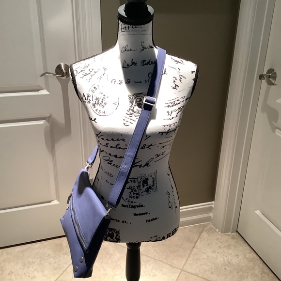 NWT, HAMMITT VIP Bungalow Blue Leather Crossbody/Clutch Bag - Picture 3 of 16